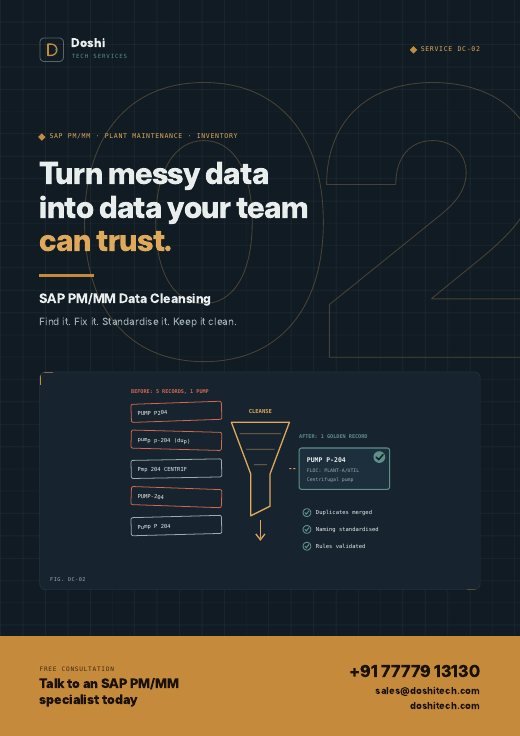 Cover of the SAP PM/MM Data Cleansing brochure