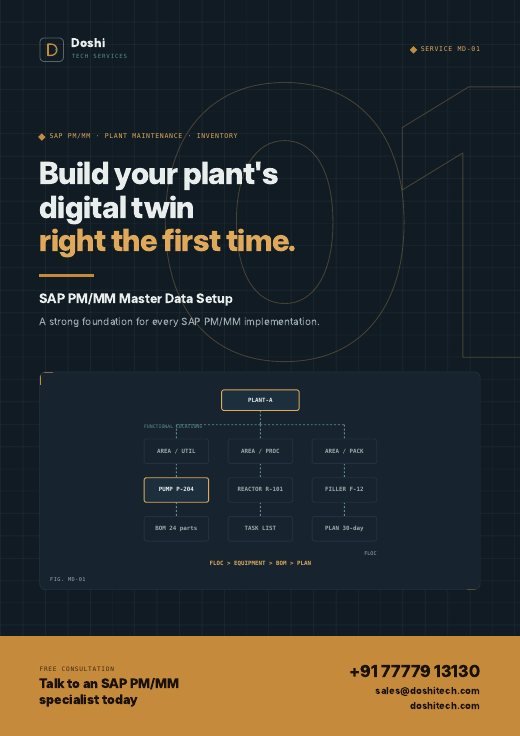 Cover of the SAP PM/MM Master Data Setup brochure